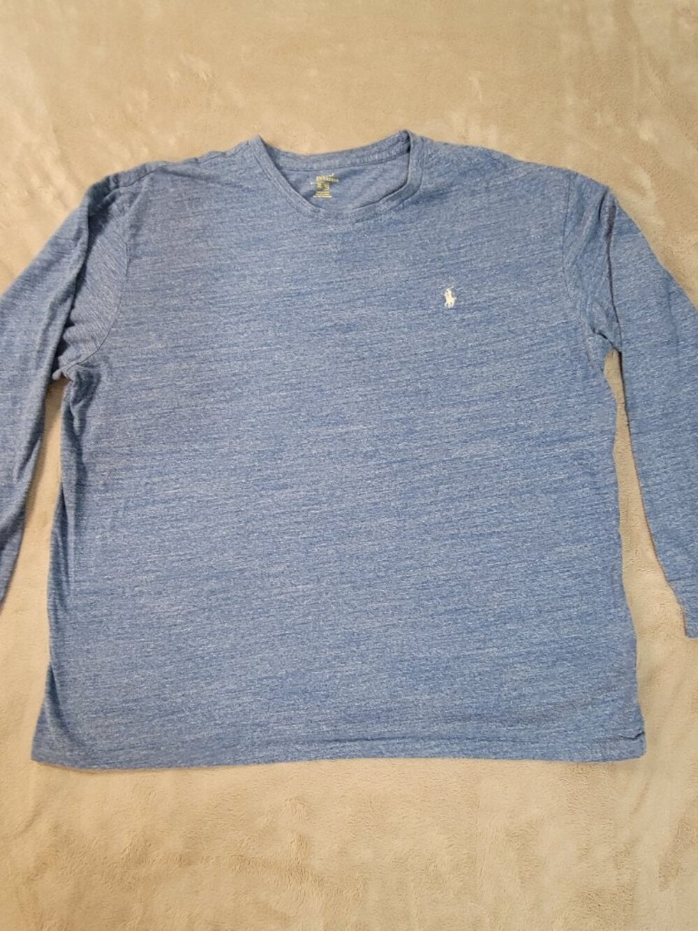 Polo Ralph Lauren Men’s XL Blue Heather Long Sleeve Shirt 100% Cotton
